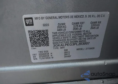2023 GMC Terrain Fwd Slt from USA, damaged, VIN 3GKALPEG3PL203007